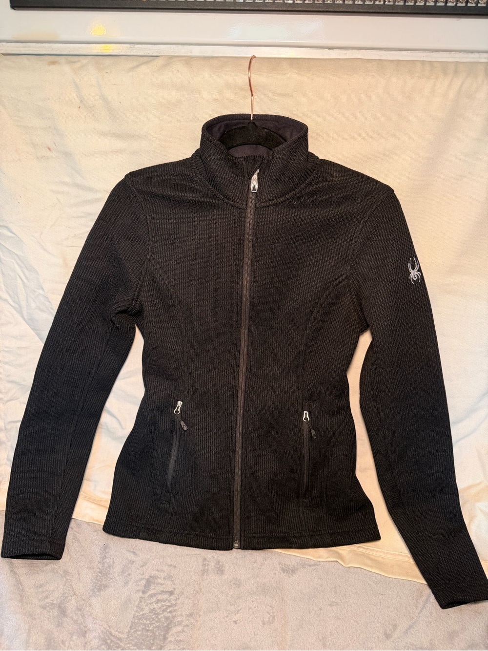 Spyder Women's Black Full-Zip Utility Knit Jacket
